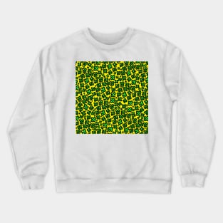 Green on Yellow Shamrock Shaped Leopard Print for Saint Patrick's Day Crewneck Sweatshirt